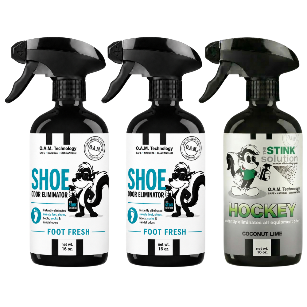 Three Pack - Two Shoe Odor Eliminating Sprays + One Spray of Choice 16 oz