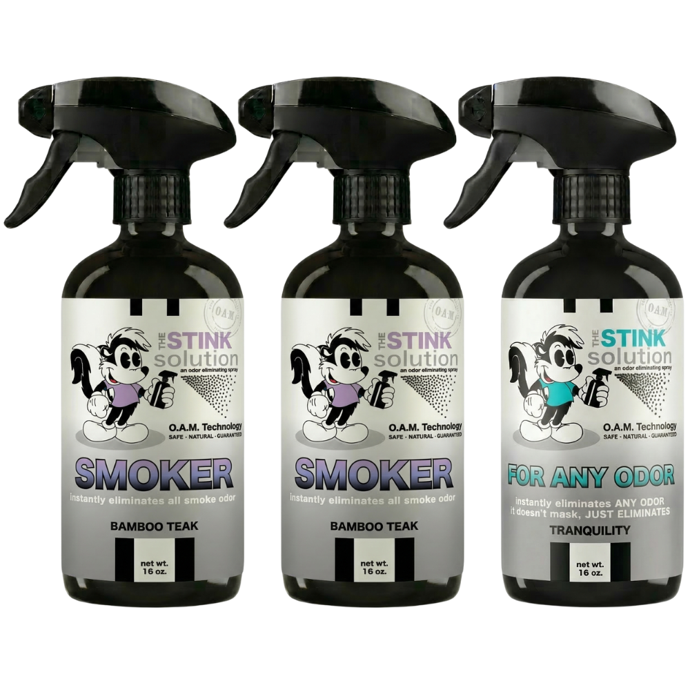 Three Pack - Two Smoke Odor Eliminating Sprays + One Spray of Choice 16 oz