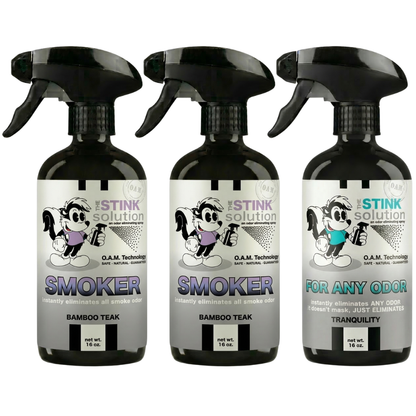Three Pack - Two Smoke Odor Eliminating Sprays + One Spray of Choice 16 oz