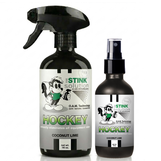 Twin Pack Hockey Odor Eliminating Spray 16 oz and 4 oz Bundle
