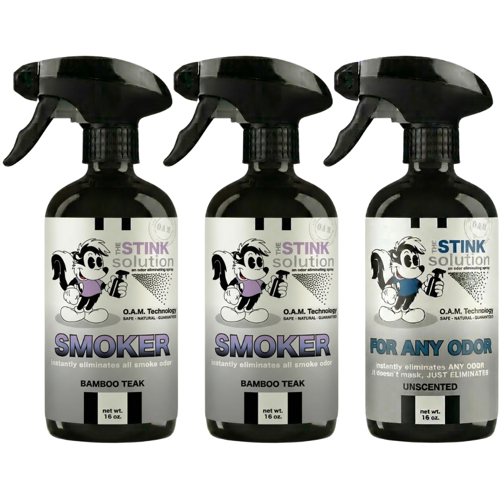 Three Pack - Two Smoke Odor Eliminating Sprays + One Spray of Choice 16 oz