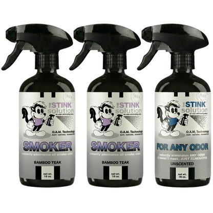 Three Pack - Two Smoke Odor Eliminating Sprays + One Spray of Choice 16 oz