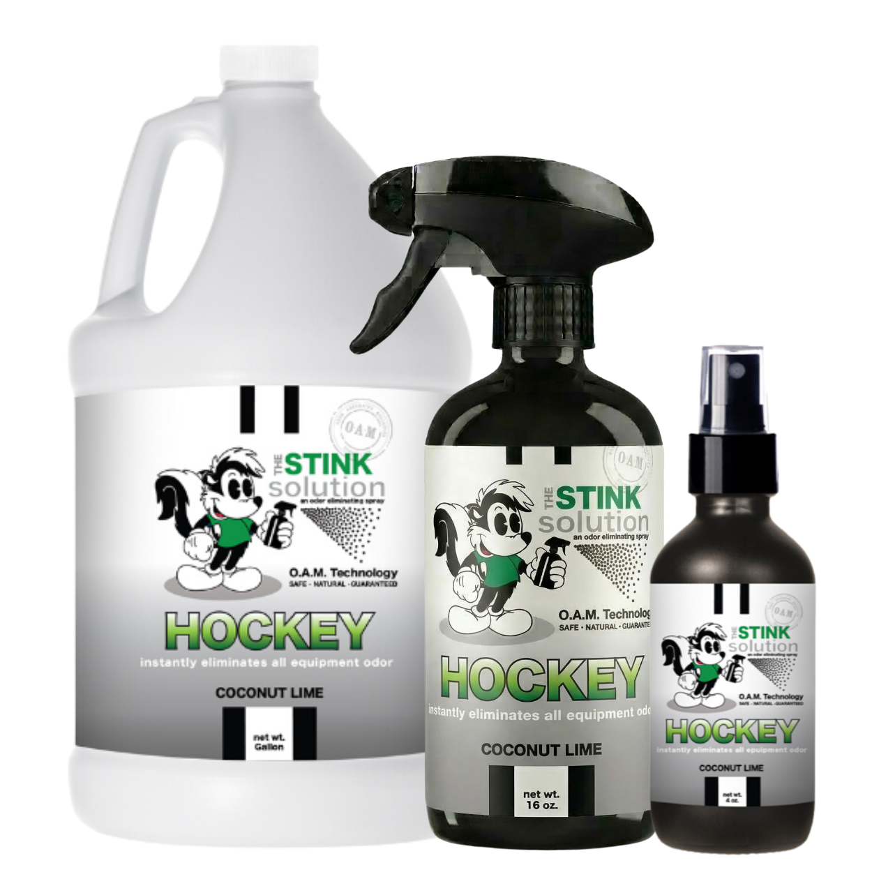 Hockey Odor Eliminating Spray in Gallon, 16 oz. and 4 oz Bundle