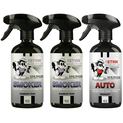 Three Pack - Two Smoke Odor Eliminating Sprays + One Spray of Choice 16 oz