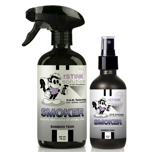 Twin Pack Smoker Bamboo Teak 16 oz and 4 oz Bundle | Odor Eliminating Spray
