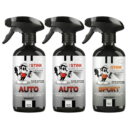 Three Pack - Two Auto Odor Eliminating Sprays + One Spray of Choice 16 oz