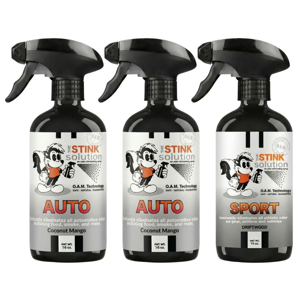 Three Pack - Two Auto Odor Eliminating Sprays + One Spray of Choice 16 oz