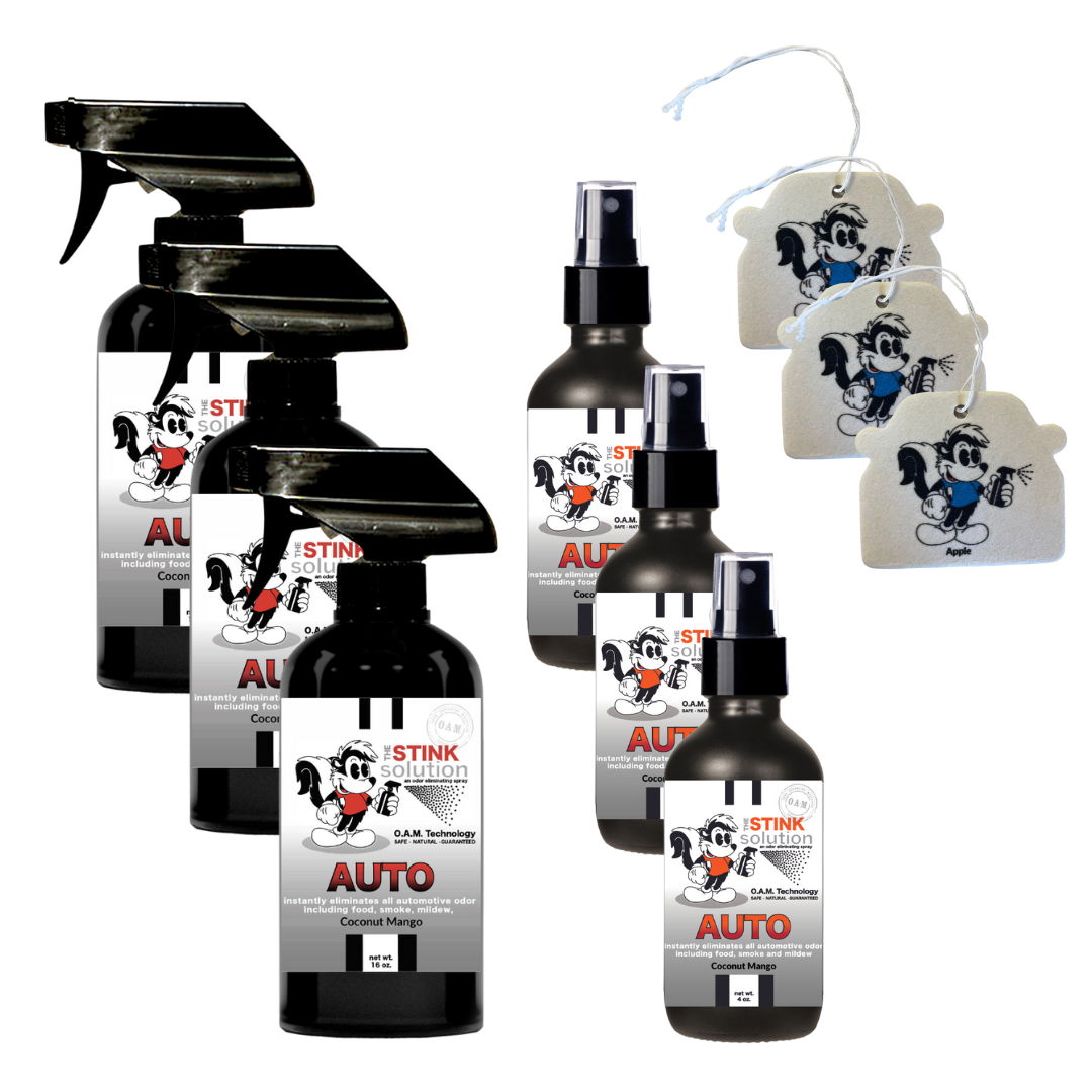 Buy 3 Get 6 FREE (3) 16 oz (3) 4 oz  Auto Odor Eliminating Spray Bundle + 3 Car Air Fresheners