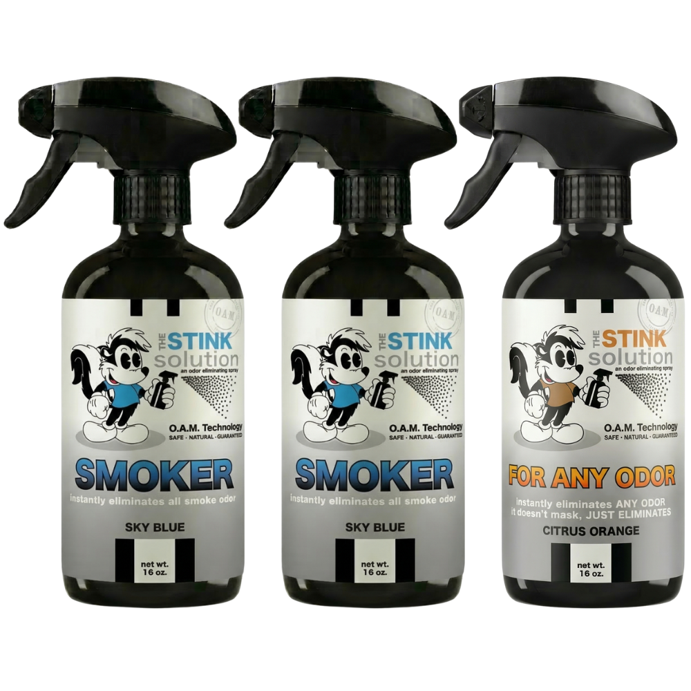 Three Pack - Two Smoke Odor Eliminating Sprays + One Spray of Choice 16 oz