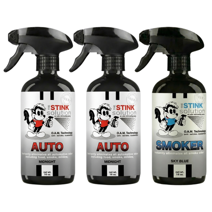 Three Pack - Two Auto Odor Eliminating Sprays + One Spray of Choice 16 oz