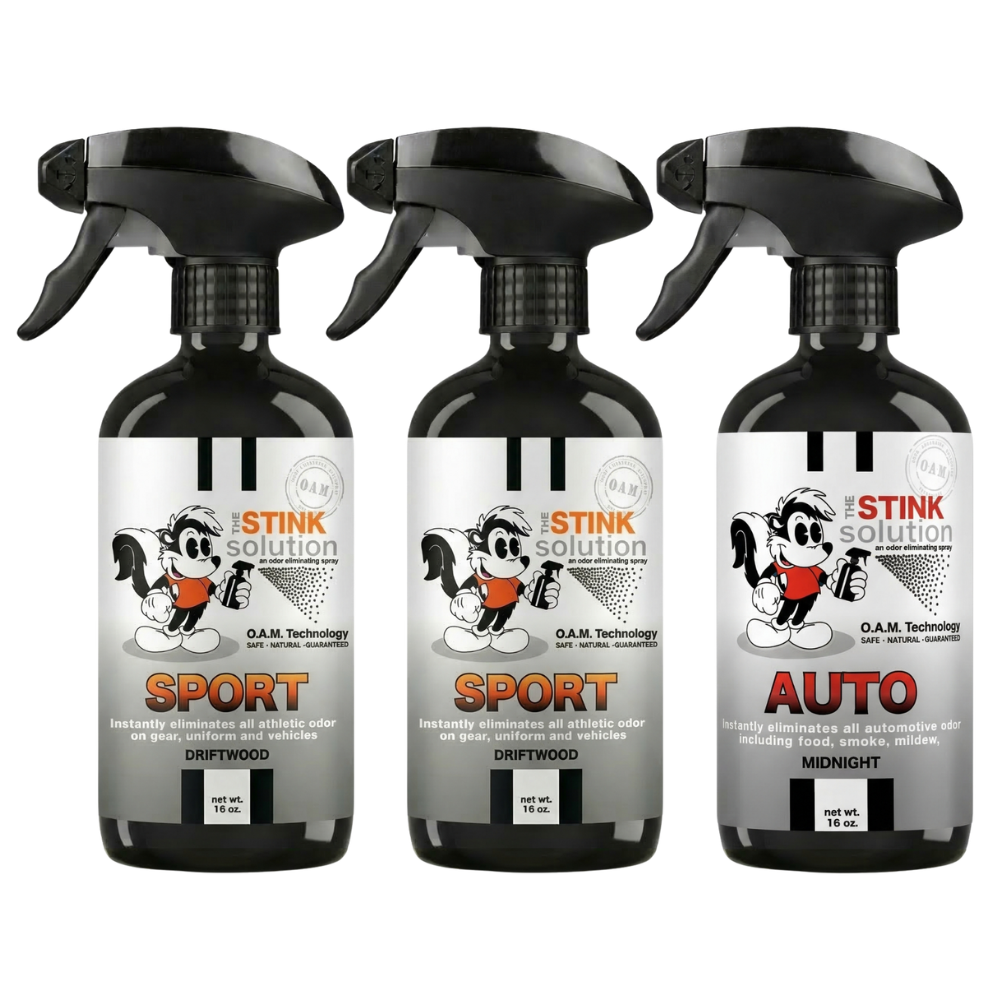 Three Pack - Two Sport Odor Eliminating Sprays + One Spray of Choice 16 oz