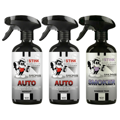 Three Pack - Two Auto Odor Eliminating Sprays + One Spray of Choice 16 oz