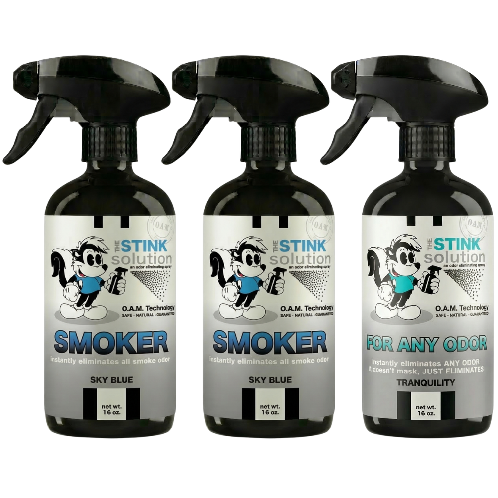 Three Pack - Two Smoke Odor Eliminating Sprays + One Spray of Choice 16 oz