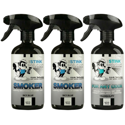 Three Pack - Two Smoke Odor Eliminating Sprays + One Spray of Choice 16 oz
