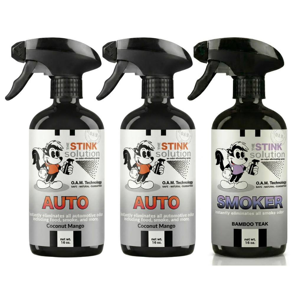 Three Pack - Two Auto Odor Eliminating Sprays + One Spray of Choice 16 oz