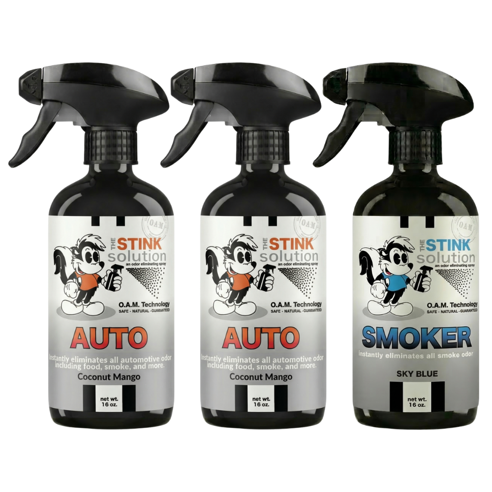 Three Pack - Two Auto Odor Eliminating Sprays + One Spray of Choice 16 oz