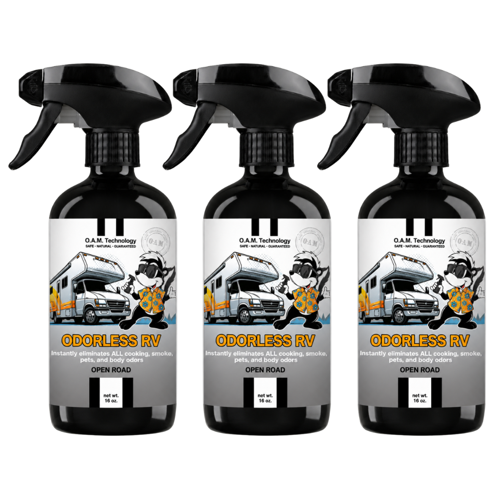 Three Pack - Two Odorless RV Odor Eliminating Sprays + One Spray of Choice 16 oz