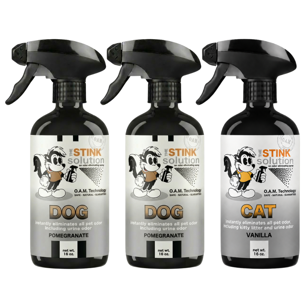 Three Pack - Two Dog Odor Eliminating Sprays + One Spray of Choice 16 oz