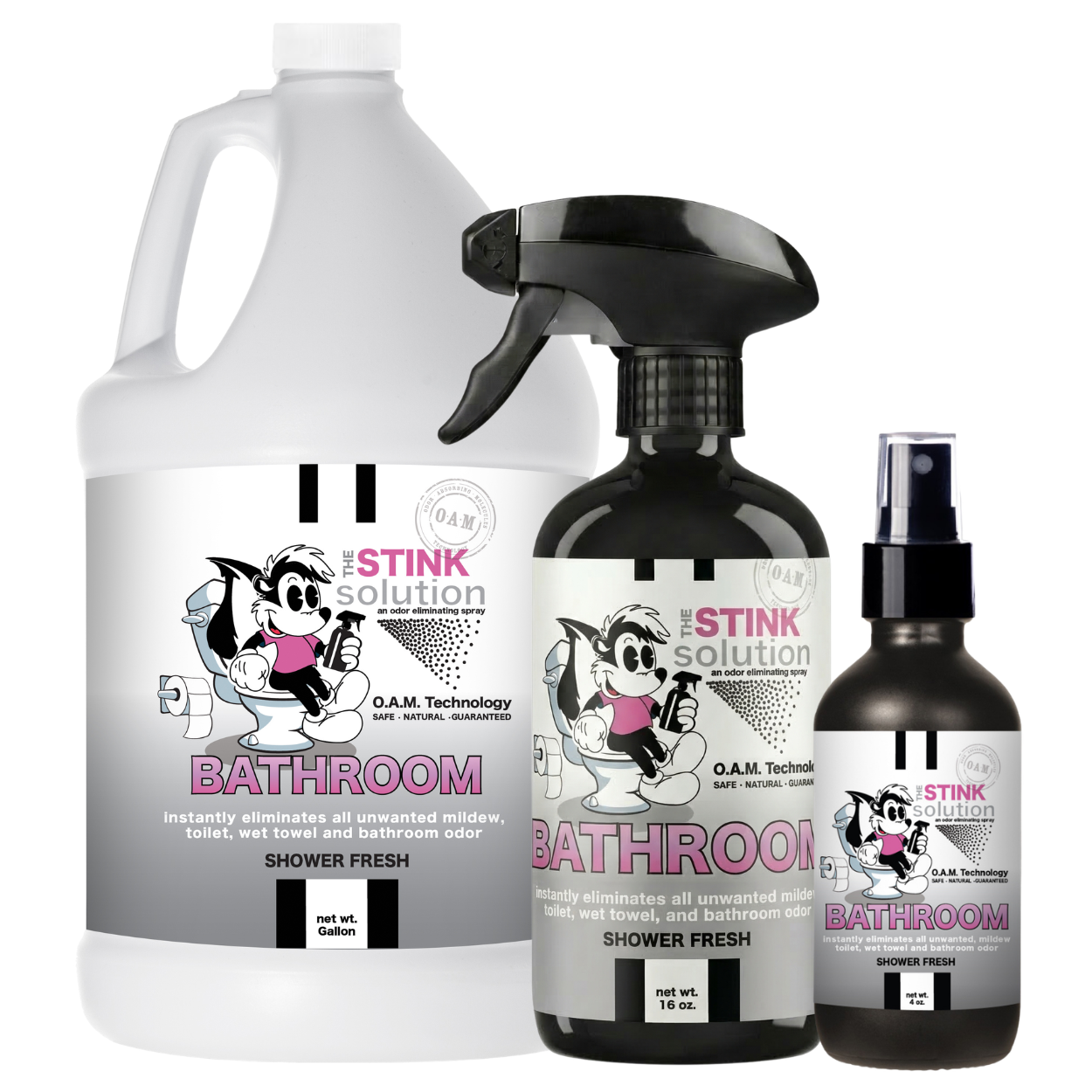 Bathroom Odor Eliminating Spray in Shower Fresh Gallon, 16 oz. and 4 oz