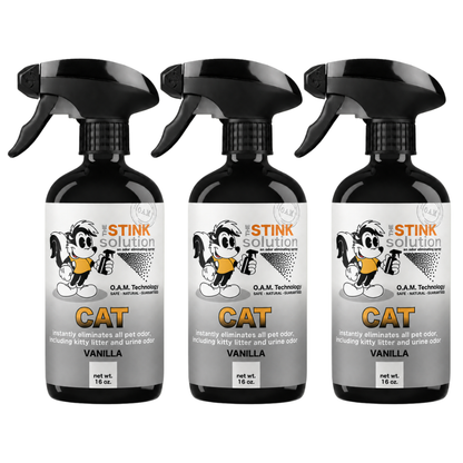 Three Pack - Two Cat Odor Eliminating Sprays + One Spray of Choice 16 oz