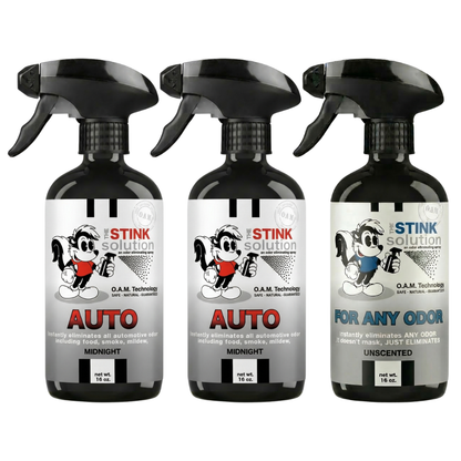 Three Pack - Two Auto Odor Eliminating Sprays + One Spray of Choice 16 oz