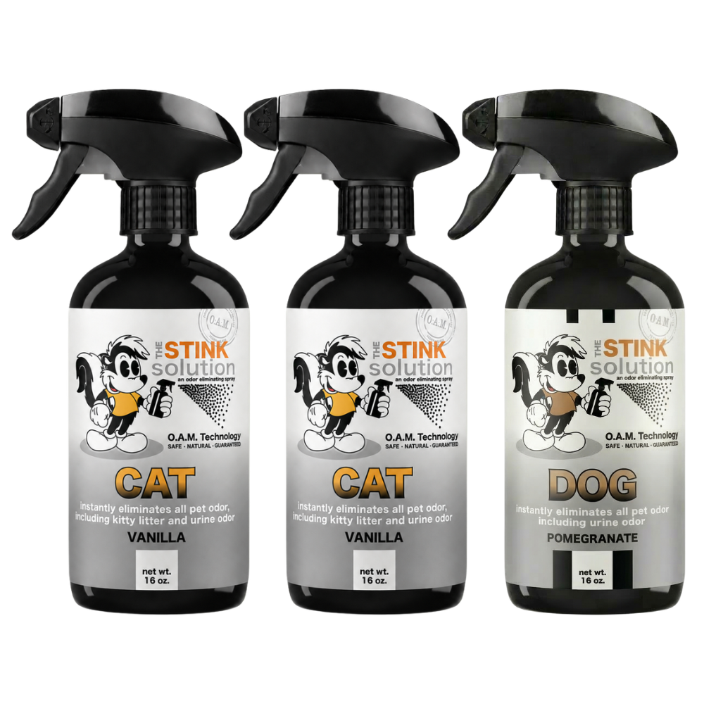 Three Pack - Two Cat Odor Eliminating Sprays + One Spray of Choice 16 oz