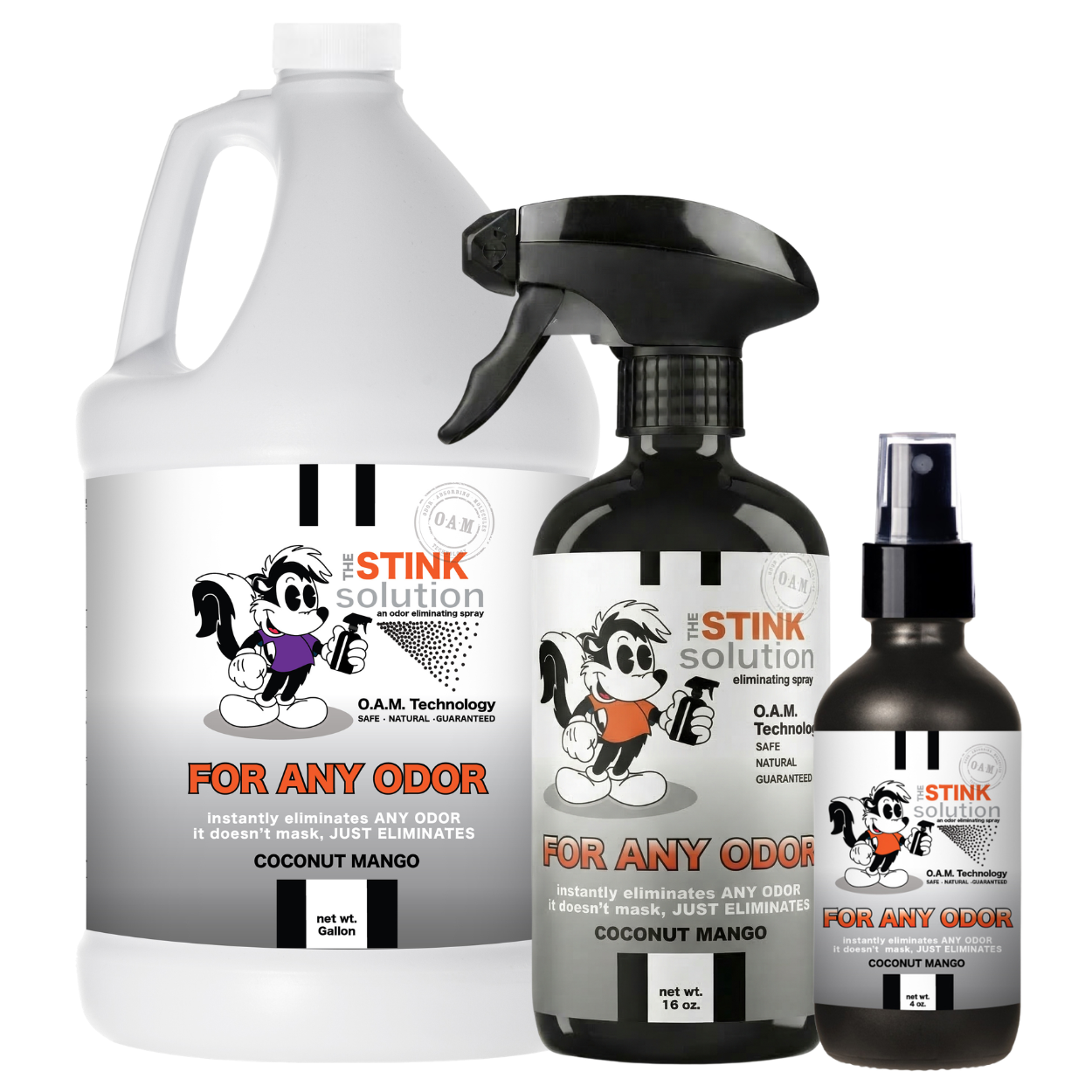 For Any Odor Eliminating Spray in Gallon, 16 oz. and 4 oz Bundle