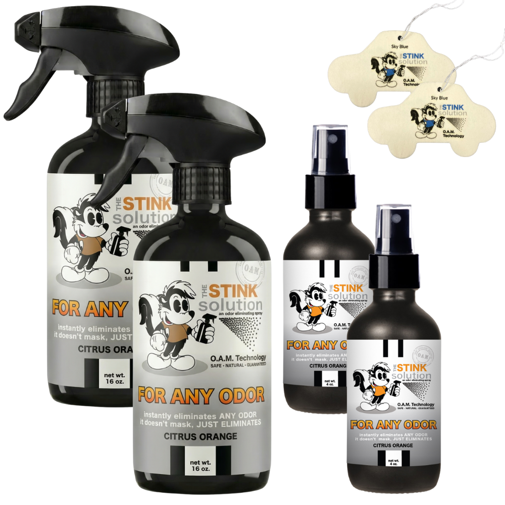 Buy 2 Get 4 FREE - (2) 16 oz (2) 4 oz For Any Odor Eliminating Sprays Bundle + 2 Car Air Fresheners