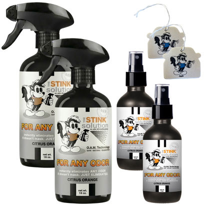 Buy 2 Get 4 FREE - (2) 16 oz (2) 4 oz For Any Odor Eliminating Sprays Bundle + 2 Car Air Fresheners
