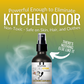 Kitchen Odor Eliminating Spray that gets rid of smells from cooking, fish, food, smoke, and more. It works on kitchen sinks, ovens, counters, and more. Safe, natural, non-toxic formula that works instantly.