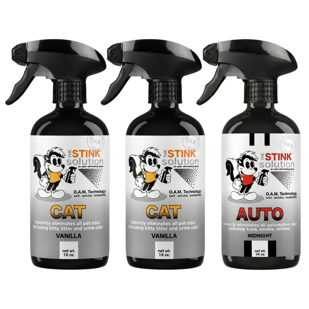 Three Pack - Two Cat Odor Eliminating Sprays + One Spray of Choice 16 oz