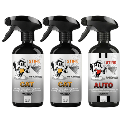 Three Pack - Two Cat Odor Eliminating Sprays + One Spray of Choice 16 oz