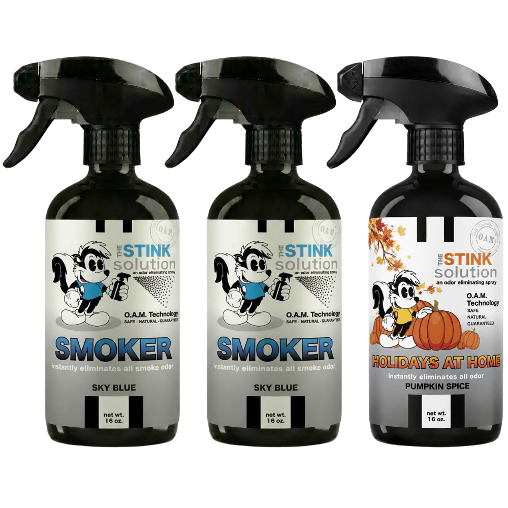 Three Pack - Two Smoke Odor Eliminating Sprays + One Spray of Choice 16 oz