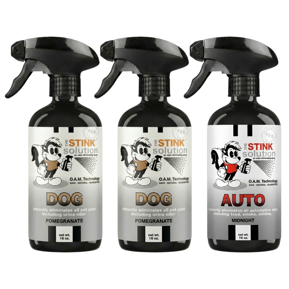 Three Pack - Two Dog Odor Eliminating Sprays + One Spray of Choice 16 oz