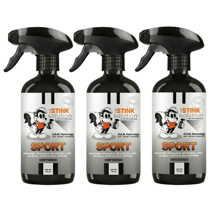 Three Pack - Two Sport Odor Eliminating Sprays + One Spray of Choice 16 oz
