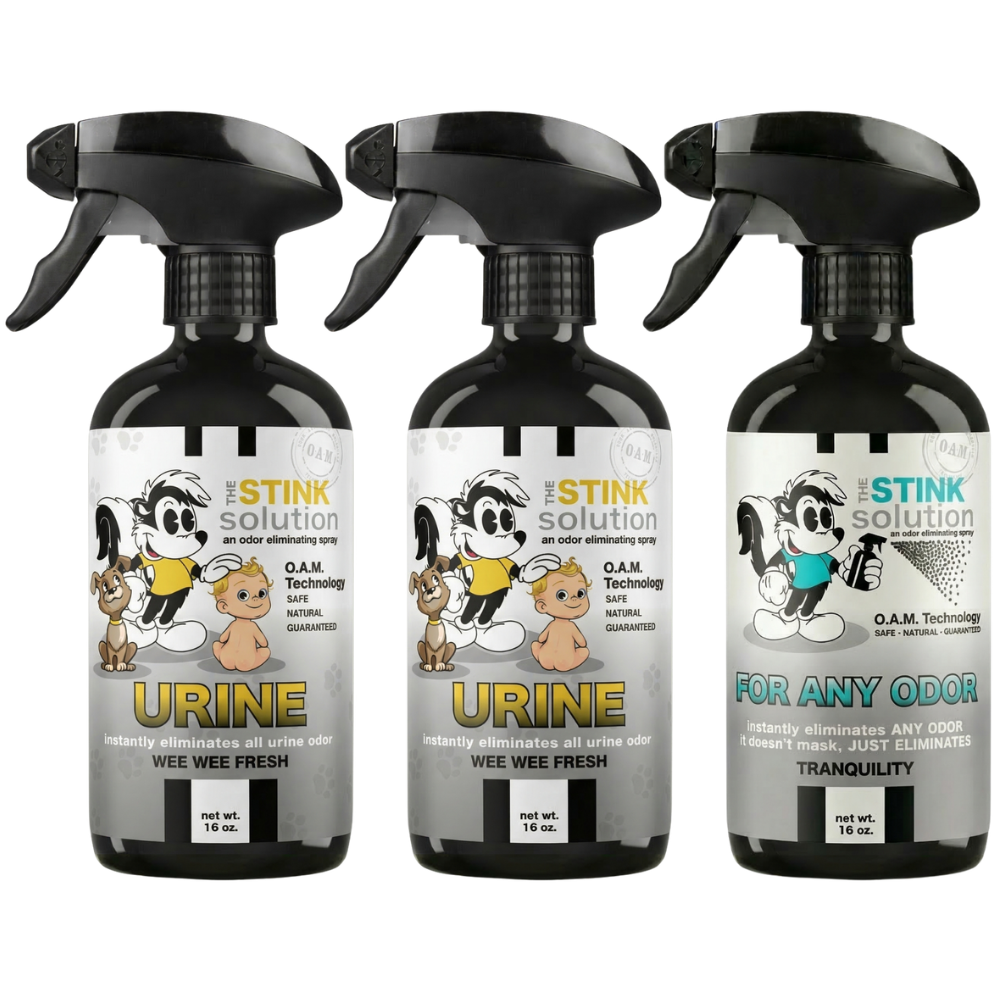 Three Pack - Two Urine Odor Eliminating Sprays + One Spray of Choice 16 oz