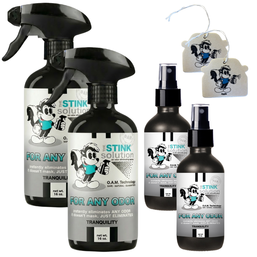 Buy 2 Get 4 FREE - (2) 16 oz (2) 4 oz For Any Odor Eliminating Sprays Bundle + 2 Car Air Fresheners