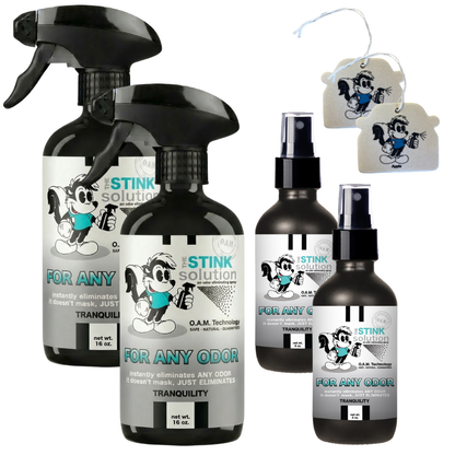 Buy 2 Get 4 FREE - (2) 16 oz (2) 4 oz For Any Odor Eliminating Sprays Bundle + 2 Car Air Fresheners