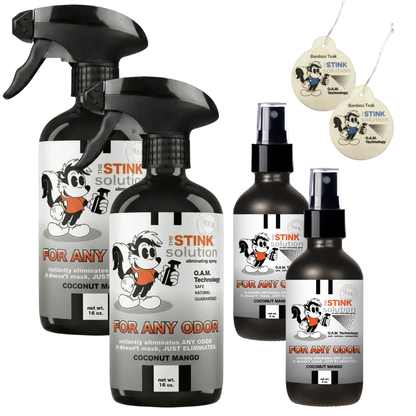 Buy 2 Get 4 FREE | Two 16 oz Sprays, Two 4 oz Sprays, + 2 Bamboo Teak Car Air Fresheners