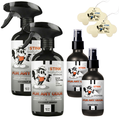 Buy 2 Get 4 FREE - (2) 16 oz (2) 4 oz For Any Odor Eliminating Sprays Bundle + 2 Car Air Fresheners