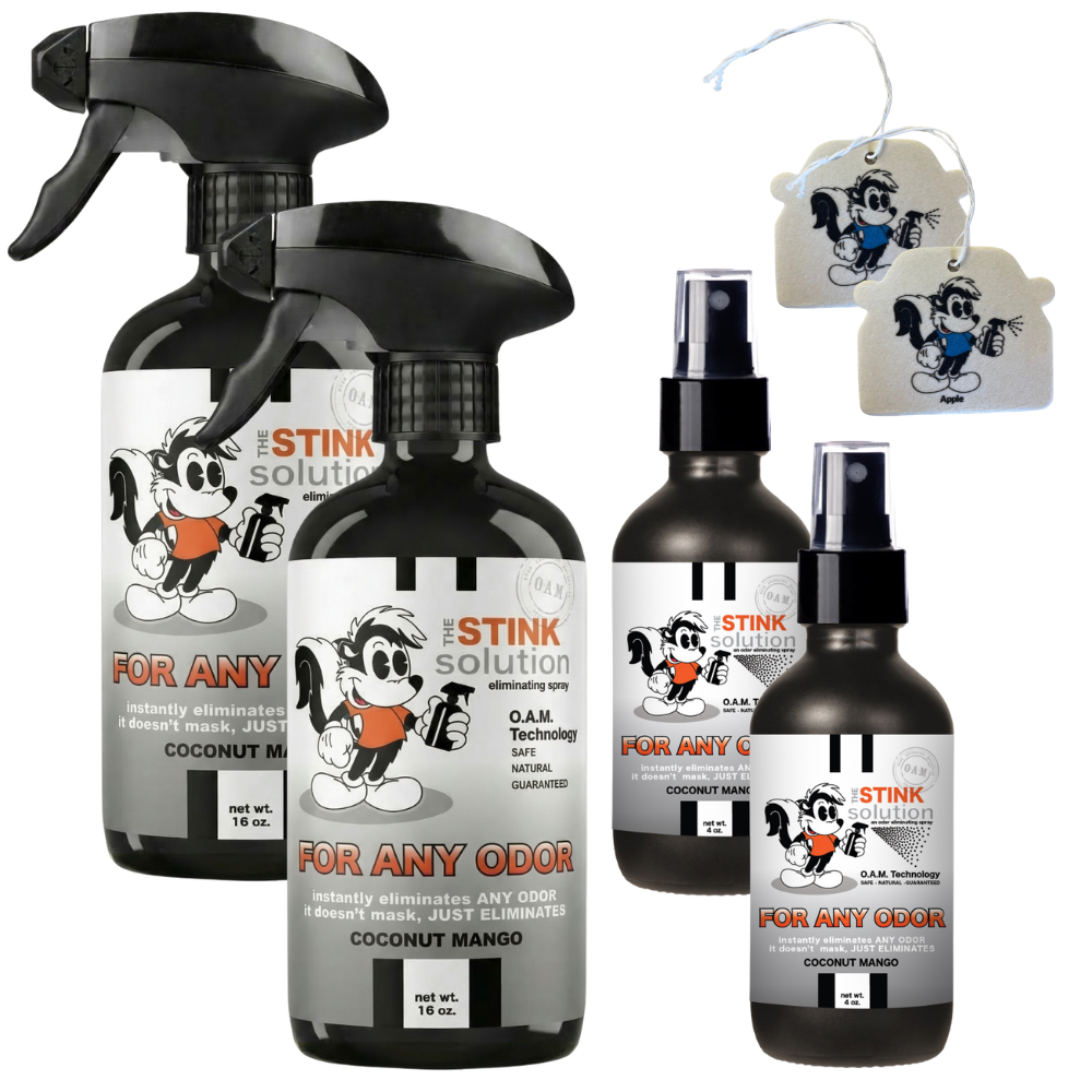 Buy 2 Get 4 FREE - (2) 16 oz (2) 4 oz For Any Odor Eliminating Sprays Bundle + 2 Car Air Fresheners