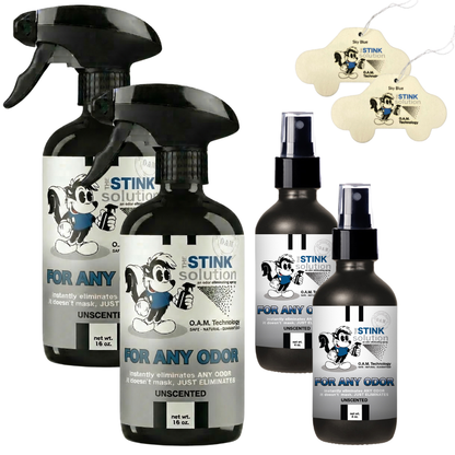 Buy 2 Get 4 FREE - (2) 16 oz (2) 4 oz For Any Odor Eliminating Sprays Bundle + 2 Car Air Fresheners