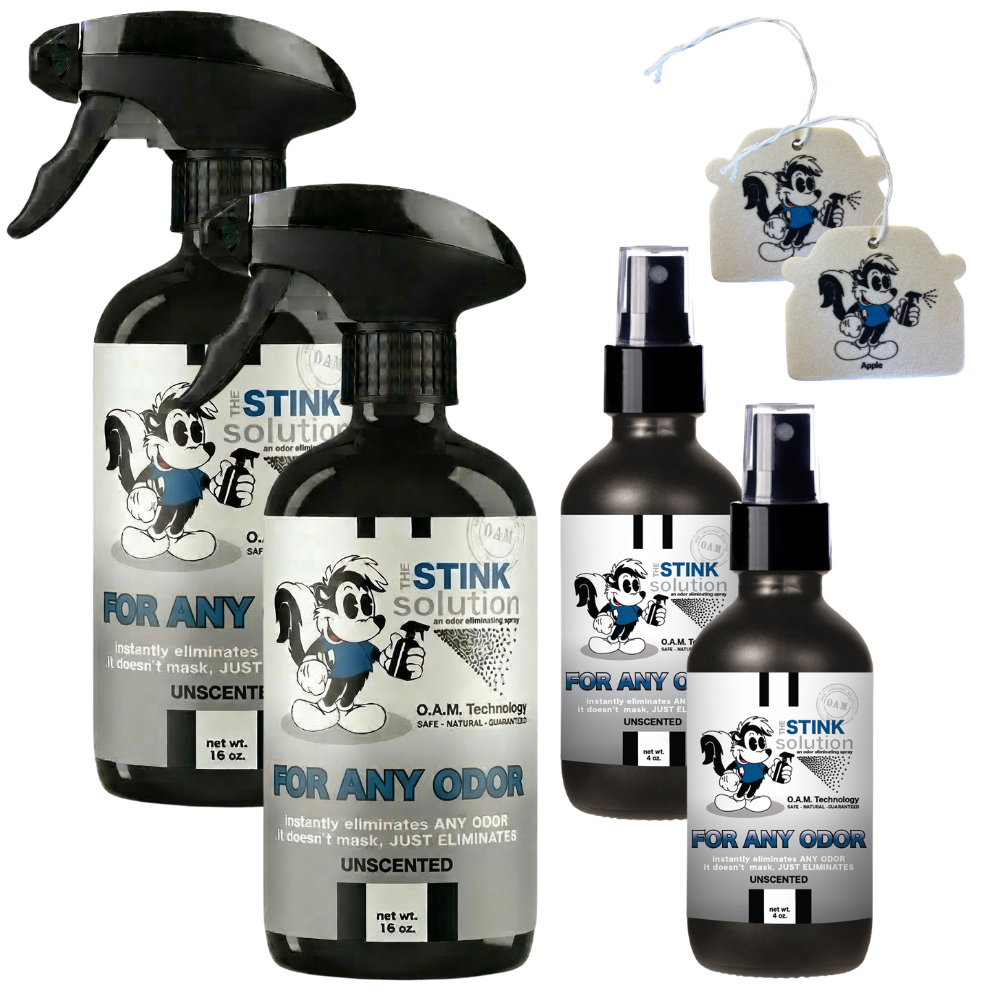 Buy 2 Get 4 FREE - (2) 16 oz (2) 4 oz For Any Odor Eliminating Sprays Bundle + 2 Car Air Fresheners