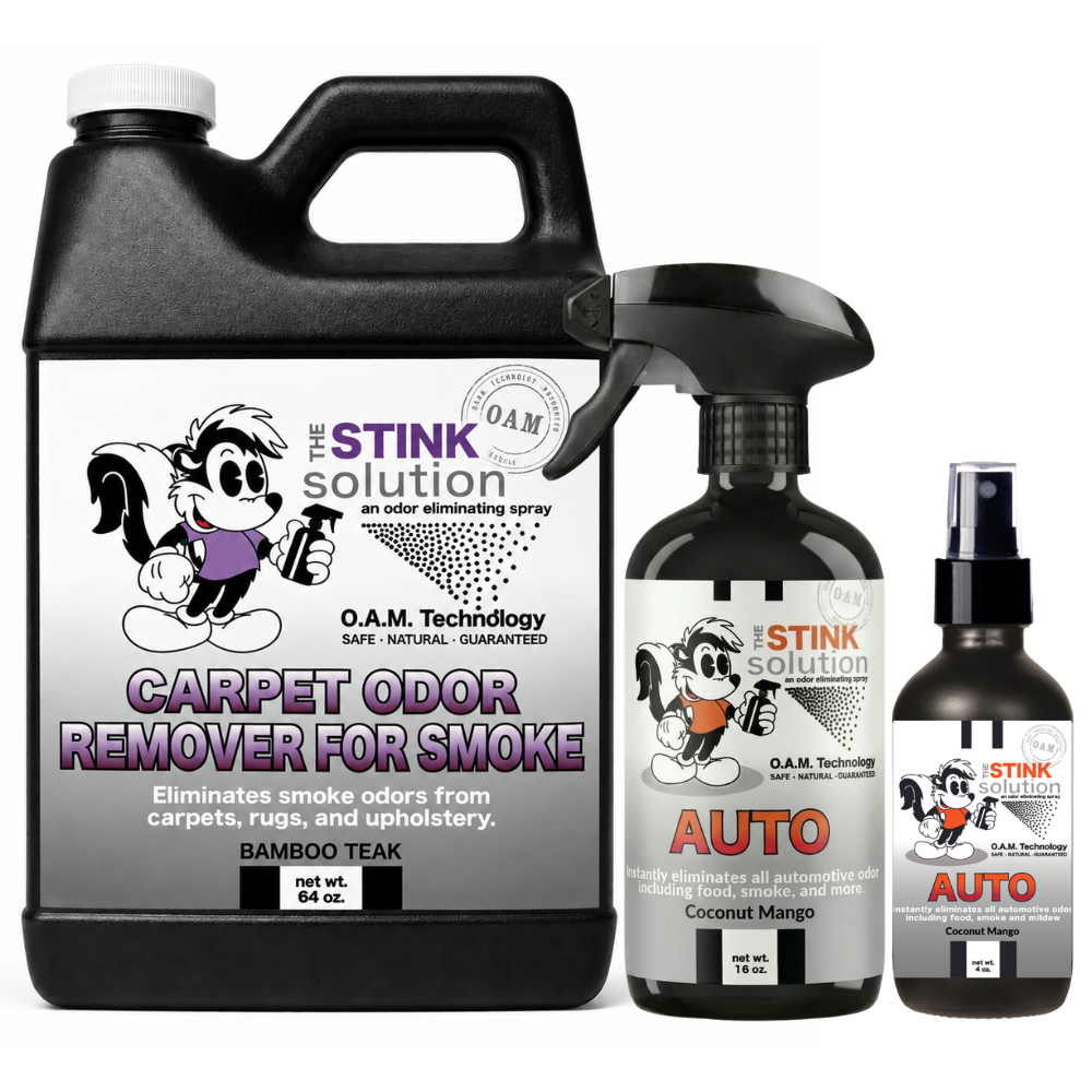 Carpet Odor Remover for Smoke + 16oz & 4oz Sprays