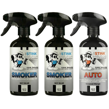 Three Pack - Two Smoke Odor Eliminating Sprays + One Spray of Choice 16 oz