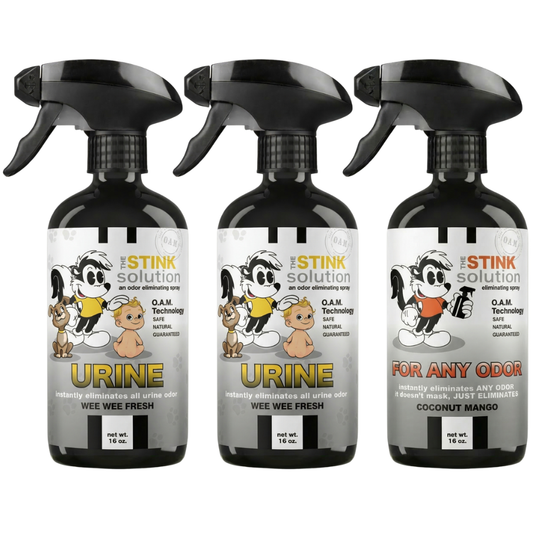 Three Pack - Two Urine Odor Eliminating Sprays + One Spray of Choice 16 oz