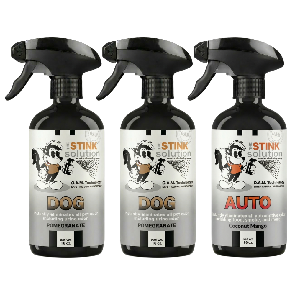 Three Pack - Two Dog Odor Eliminating Sprays + One Spray of Choice 16 oz