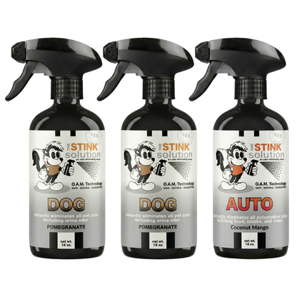 Three Pack - Two Dog Odor Eliminating Sprays + One Spray of Choice 16 oz