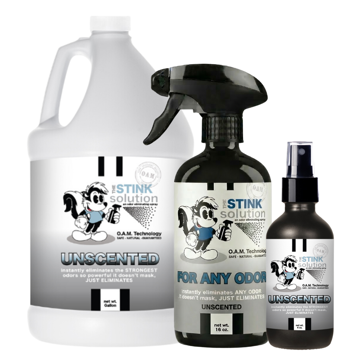 For Any Odor Eliminating Spray in Gallon, 16 oz. and 4 oz Bundle