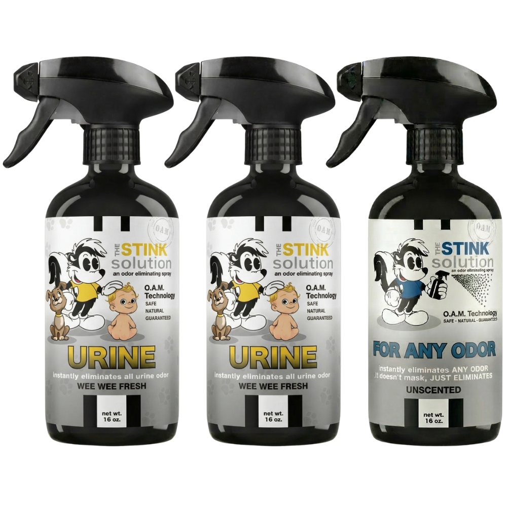 Three Pack - Two Urine Odor Eliminating Sprays + One Spray of Choice 16 oz